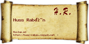 Huss Rabán névjegykártya